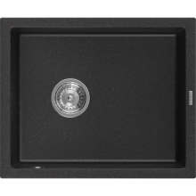 Mexen Pedro chiuvetă de granit cu 1 compartiment 560 x 460 mm, Neagră/Argintiu metalic - 6508561000-73