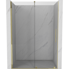 Mexen Velar ușă de duș culisantă 140 cm, transparent, auriu - 871-140-000-01-50