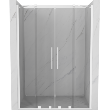 Mexen Velar Duo ușă de duș culisantă 140 cm, transparent, albă - 871-140-000-02-20
