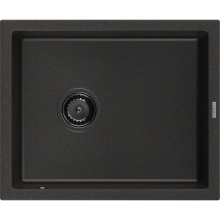 Mexen Pedro chiuvetă de granit cu 1 compartiment 560 x 460 mm, Neagră/Auriu metalic, sifon Neagră - 6508561000-75-B