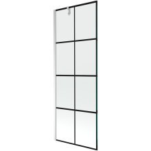 Mexen Next vanová zástěna 1 křídlo 70 x 150 cm, Černý vzor, Chromovaná - 895-070-000-00-77-01