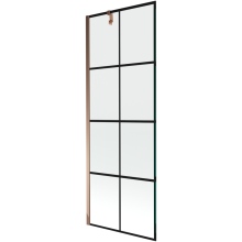 Mexen Next vanová zástěna 1 křídlo 70 x 150 cm, Černý vzor, Zlatorůžová - 895-070-000-00-77-60