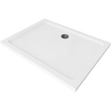 Mexen Flat brodzik prostokątny slim 110 x 100 cm, biały, syfon czarny - 40101011B