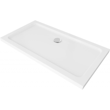 Mexen Flat brodzik prostokątny slim 120 x 70 cm, biały, syfon chrom - 40107012