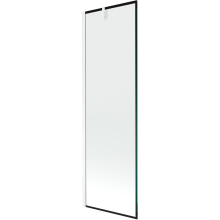 Mexen Next vanová zástěna 1 křídlo 60 x 150 cm, Černý vzor, Chromovaná - 895-060-000-00-70-01