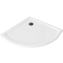 Mexen Flat brodzik półokrągły slim 100 x 100 cm, biały, syfon czarny - 41101010B