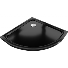 Mexen Flat sprchový kout půlkruhový slim 90 x 90 cm, černý, sifon chrom - 41709090