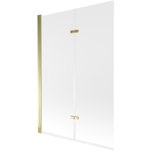 Mexen Castor paravan cadă 2-aripi 120 x 150 cm, Înghețat, Aurie - 892-120-002-50-30