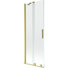 Mexen Velar paravan cadă 2-aripi culisant 75 x 150 cm, transparent, auriu cu aspect periat - 896-075-000-01-55