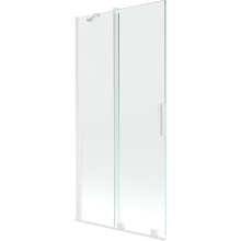 Mexen Velar paravan cadă 2-aripi culisant 90 x 150 cm, transparent, Albă - 896-090-000-01-20
