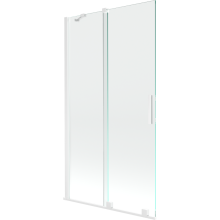 Mexen Velar paravan cadă 2-aripi culisant 100 x 150 cm, transparent, Albă - 896-100-000-01-20