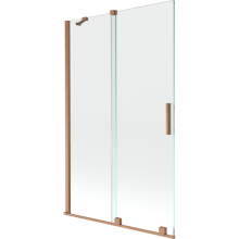 Mexen Velar paravan cadă 2-aripi culisant 110 x 150 cm, transparent, Cupru cu aspect periat - 896-110-000-01-65