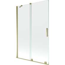 Mexen Velar paravan cadă 2-aripi culisant 120 x 150 cm, transparent, Auriu - 896-120-000-01-50