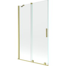 Mexen Velar paravan cadă 2-aripi culisant 110 x 150 cm, transparent, auriu cu aspect periat - 896-110-000-01-55