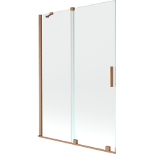 Mexen Velar paravan cadă 2-aripi culisant 120 x 150 cm, transparent, Cupru cu aspect periat - 896-120-000-01-65