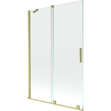 Mexen Velar paravan cadă 2-aripi culisant 120 x 150 cm, transparent, auriu cu aspect periat - 896-120-000-01-55