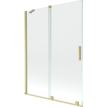 Mexen Velar paravan cadă 2-aripi culisant 130 x 150 cm, transparent, auriu cu aspect periat - 896-130-000-01-55
