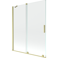 Mexen Velar paravan cadă 2-aripi culisant 140 x 150 cm, transparent, auriu cu aspect periat - 896-140-000-01-55