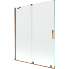 Mexen Velar paravan cadă 2-aripi culisant 140 x 150 cm, transparent, Roz-auriu - 896-140-000-01-60