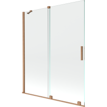 Mexen Velar paravan cadă 2-aripi culisant 140 x 150 cm, transparent, Cupru cu aspect periat - 896-140-000-01-65