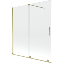 Mexen Velar vanová zástěna 2dílná posuvná 150 x 150 cm, transparentní, zlatá - 896-150-000-01-50