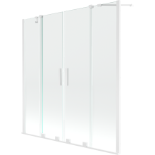 Mexen Velar Duo paravan cadă 2-aripi culisant 150 x 150 cm, transparent, Albă - 896-150-000-02-20