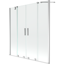 Mexen Velar Duo vanová zástěna 2-křídlová posuvná 150 x 150 cm, transparentní, chrom - 896-150-000-02-01