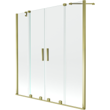 Mexen Velar Duo paravan cadă 2-aripi culisant 150 x 150 cm, transparent, Auriu - 896-150-000-02-50