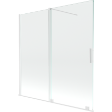 Mexen Velar paravan cadă 2-aripi culisant 160 x 150 cm, transparent, Albă - 896-160-000-01-20