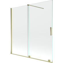 Mexen Velar 2 szárnyas kádparaván mozgatható 160 x 150 cm, Átlátszó, arany - 896-160-000-01-50