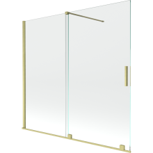 Mexen Velar paravan cadă 2-aripi culisant 170 x 150 cm, transparent, auriu cu aspect periat - 896-170-000-01-55