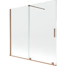 Mexen Velar dvoukřídlý sprchový paraván posuvný 170 x 150 cm, transparentní, kartáčovaná měď - 896-170-000-01-65