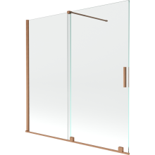 Mexen Velar paravan cadă 2-aripi culisant 160 x 150 cm, transparent, Cupru cu aspect periat - 896-160-000-01-65
