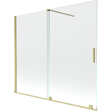 Mexen Velar paravan cadă 2-aripi culisant 180 x 150 cm, transparent, auriu cu aspect periat - 896-180-000-01-55