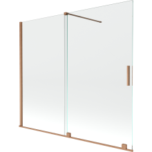 Mexen Velar vanová zástěna 2-křídlá posuvná 180 x 150 cm, transparentní, kartáčovaná měď - 896-180-000-01-65