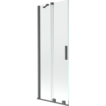 Mexen Velar paravan cadă 2-aripi culisant 70 x 150 cm, transparent, gun gray cu aspect periat - 896-070-000-01-66