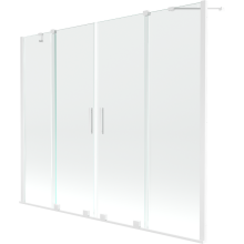 Mexen Velar Duo paravan cadă 2-aripi culisant 180 x 150 cm, transparent, Albă - 896-180-000-02-20