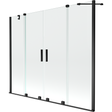 Mexen Velar Duo paravan cadă 2-aripi culisant 180 x 150 cm, transparent, Neagră - 896-180-000-02-70