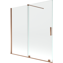 Mexen Velar paravan cadă 2-aripi culisant 160 x 150 cm, transparent, Roz-auriu - 896-160-000-01-60