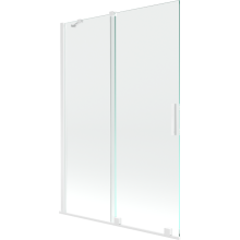 Mexen Velar vanová zástěna 2-křídlová posuvná 120 x 150 cm, průhledná, bílá - 896-120-000-01-20