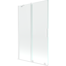 Mexen Velar paravan cadă 2-aripi culisant 110 x 150 cm, transparent, Albă - 896-110-000-01-20