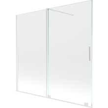 Mexen Velar vanová zástěna 2-křídlová posuvná 170 x 150 cm, transparentní, bílá - 896-170-000-01-20