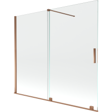 Mexen Velar paravan cadă 2-aripi culisant 180 x 150 cm, transparent, Roz-auriu - 896-180-000-01-60