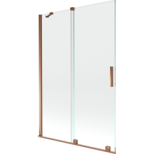 Mexen Velar dvoukřídlá vanová zástěna, posuvná 120 x 150 cm, transparentní, růžové zlato - 896-120-000-01-60