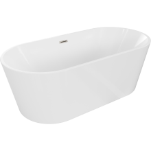 Mexen Luna voľne stojaca vaňa 180 x 80 cm, biela, prepad nikel brúsený - 52031808000-97