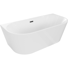 Mexen Oval cadă liberă de perete 170 x 80 cm, albă, preaplin negru - 52671708000-70