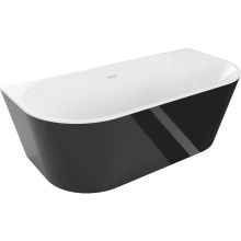 Mexen Oval wanna wolnostojąca przyścienna 170 x 80 cm, biała/czarna, przelew biały - 52671708075-20