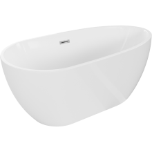 Cadă freestanding Mexen Eos 150 x 75 cm, alb, cu preaplin crom - 52471507500-01