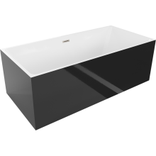 Mexen Nita cada freestanding 170 x 80 cm, alb/ negru, evacuare nichel periat - 52091708075-97