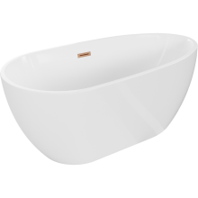 Cada Eos cadă liberă 170 x 75 cm, albă, evacuare cu cupru periat - 52471707500-65